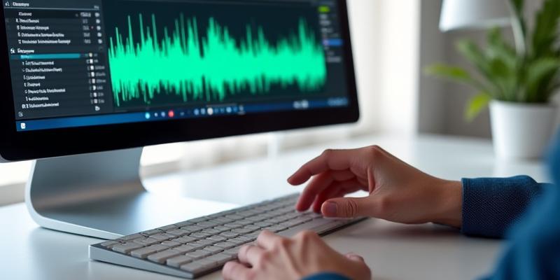 Sound engineer's hands on a digital audio workstation